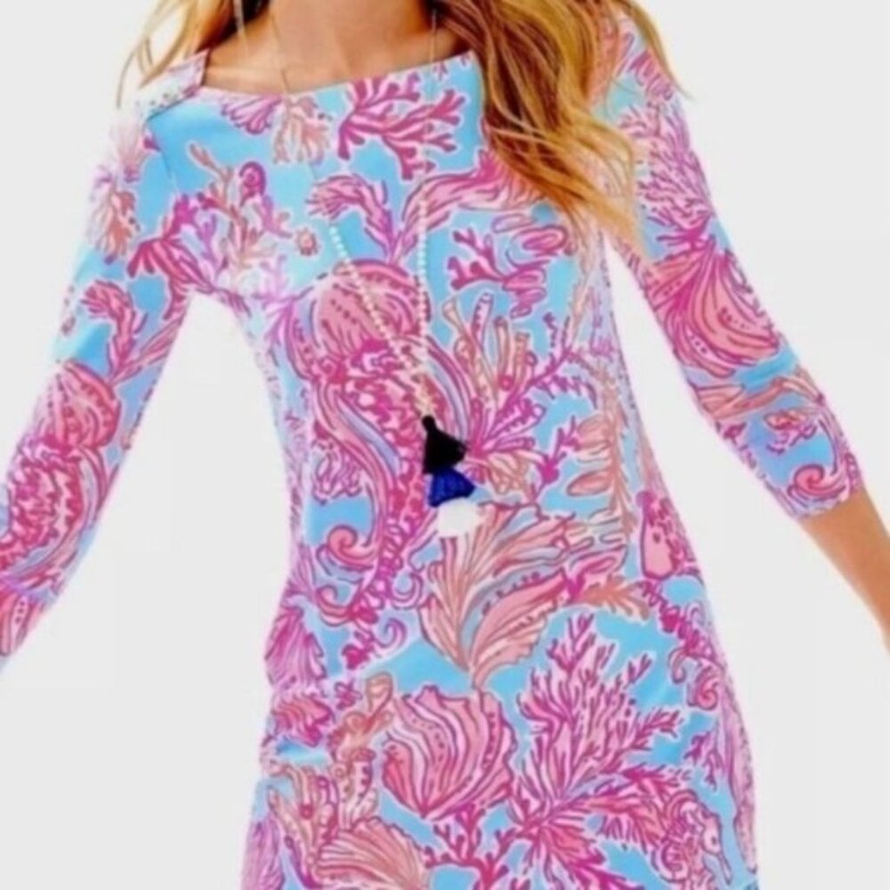 Pink and Blue Women's Mini Dress